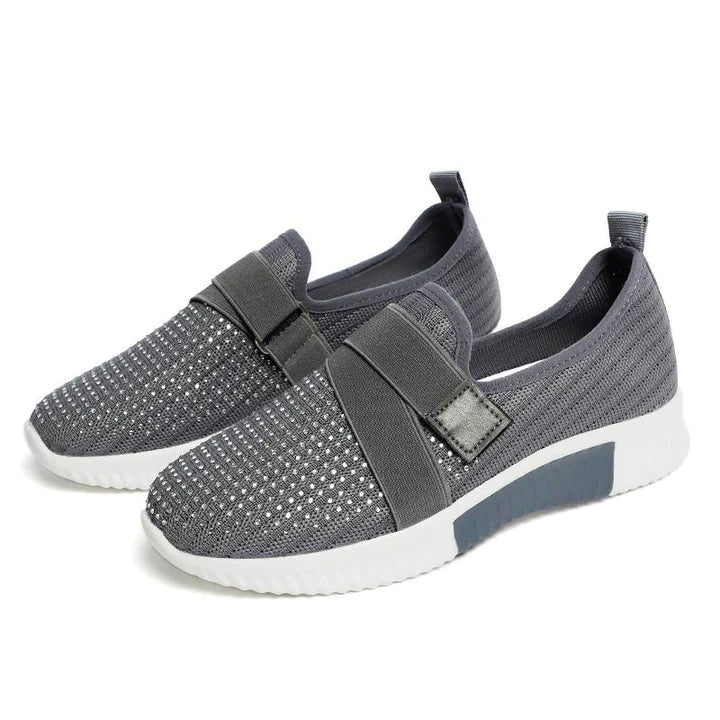 Breathable Women's Slip-On Sneakers with Adjustable Strap – Comfort and Style for Casual Outfits