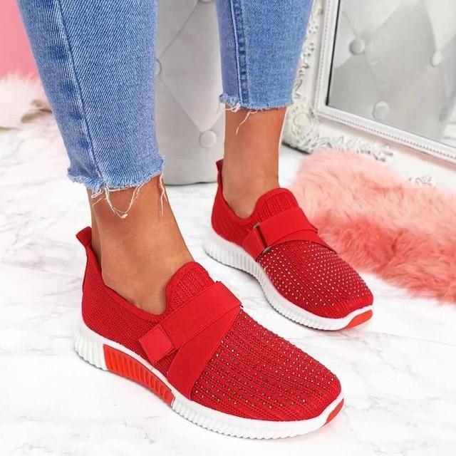 Breathable Women's Slip-On Sneakers with Adjustable Strap – Comfort and Style for Casual Outfits