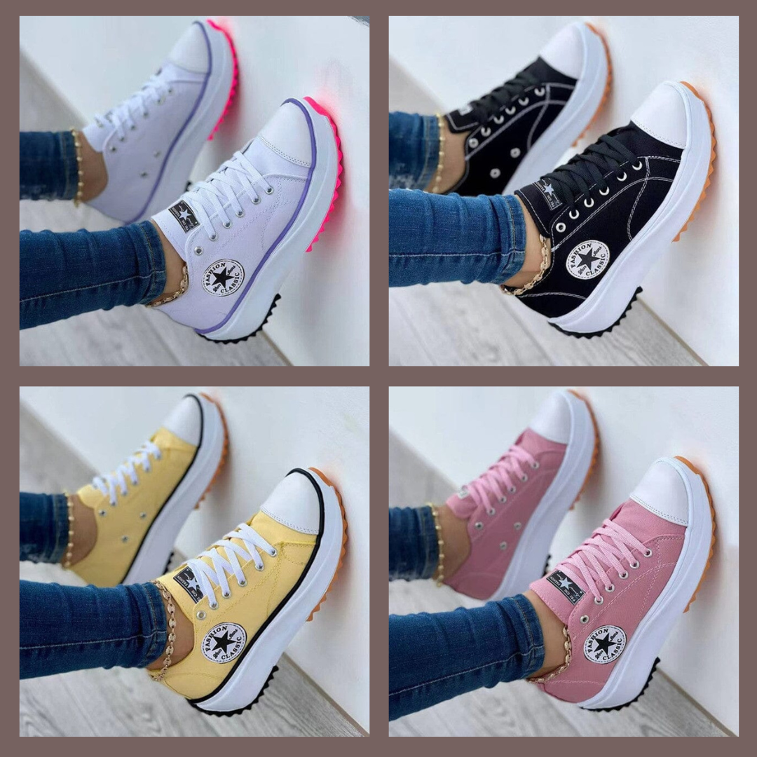 Breathable ergonomic leather women's sneakers with orthopedic support for optimal comfort