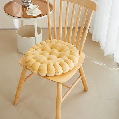 Biscuit Plush Cushion | Soft Decorative Pillow, Cookie-Shaped Design