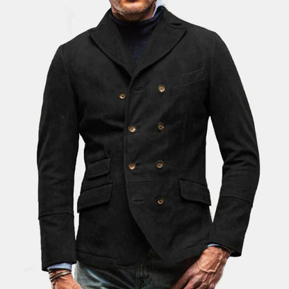 Men's Slim Fit Double-Breasted Blazer in Structured Fabric for Autumn – Elegant and Versatile