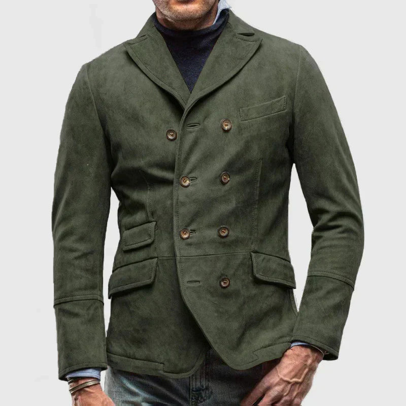 Men's Slim Fit Double-Breasted Blazer in Structured Fabric for Autumn – Elegant and Versatile
