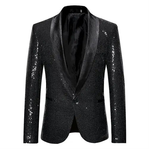 Men's Waterproof Blazer with Fleece Lining and Golden Sequins – Comfort and Style for All Weather