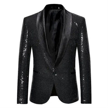 Men's Waterproof Blazer with Fleece Lining and Golden Sequins – Comfort and Style for All Weather