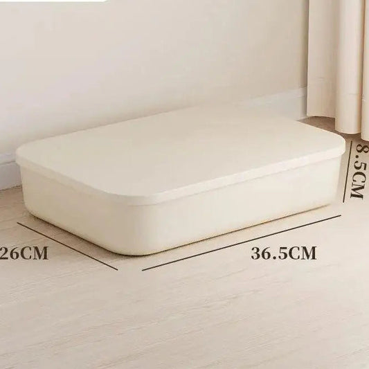 Beige Storage Box in PP with Dustproof Lid for Clothes and Toys – 36.5 x 26 x 16 cm