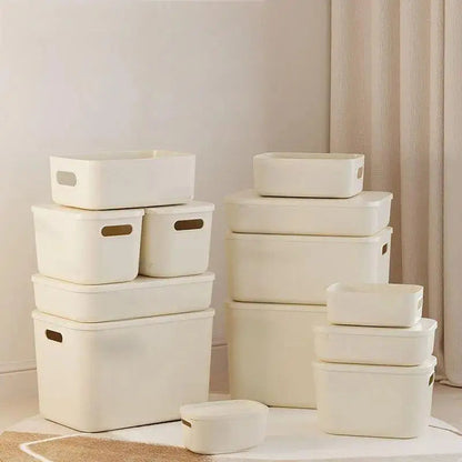 Beige Storage Box in PP with Dustproof Lid for Clothes and Toys – 36.5 x 26 x 16 cm