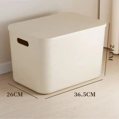 Beige Storage Box in PP with Dustproof Lid for Clothes and Toys – 36.5 x 26 x 16 cm