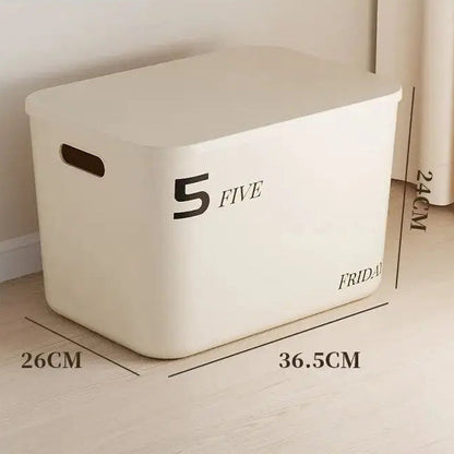 Beige Storage Box in PP with Dustproof Lid for Clothes and Toys – 36.5 x 26 x 16 cm