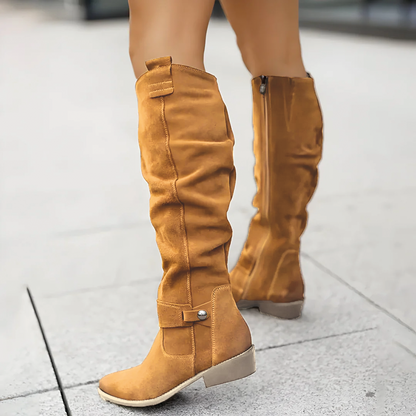 Bottes Hiver Femme en Daim Noires, Antidérapantes avec Doublure Respirante et Fermeture Éclair – Style Élégant au Genou 7