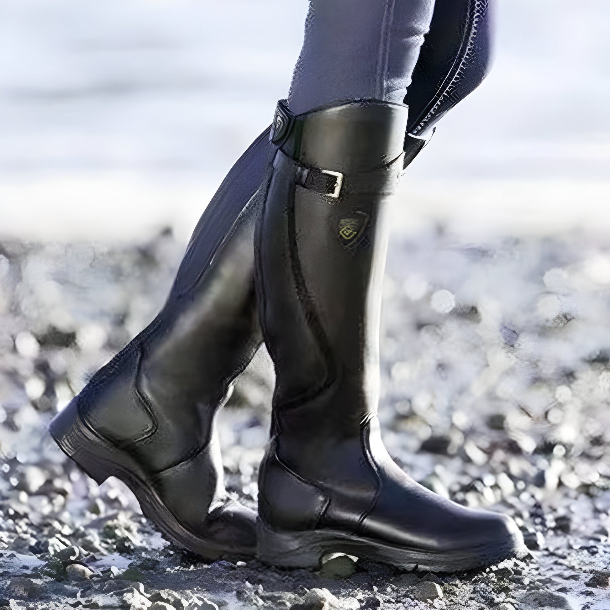 Bottes Imperméables Hiver Femme Noires à Hauteur de Genou – Bottes de Pluie Élégantes en Daim avec Semelle Antidérapante 7
