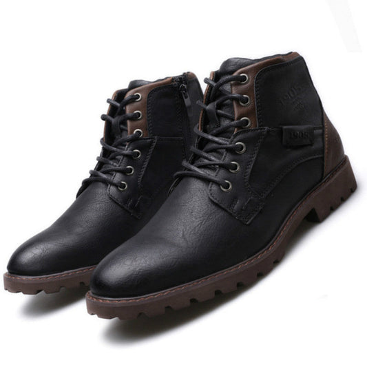 Martin Boots in PU Leather with Plush Lining – Winter Comfort and Style for Men