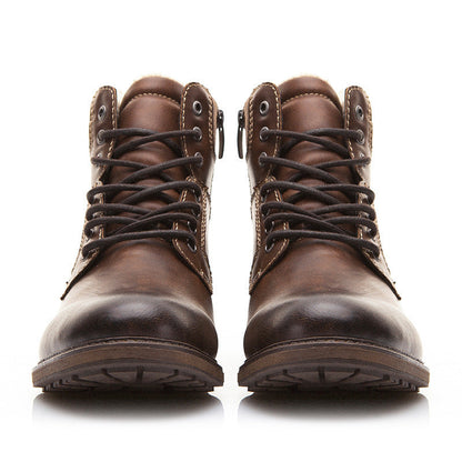 Martin Boots in PU Leather with Plush Lining – Winter Comfort and Style for Men