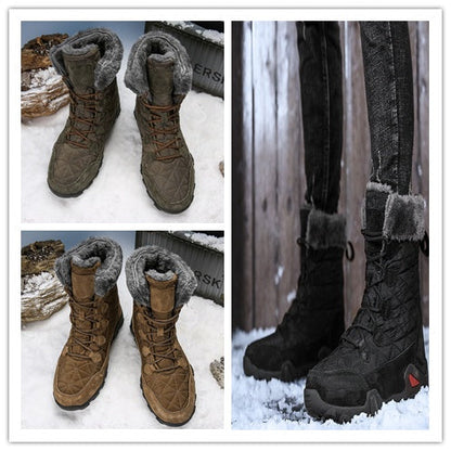 Waterproof Snow Boots for Men with Faux Fur Lining and Non-Slip Sole – Comfort and Durability