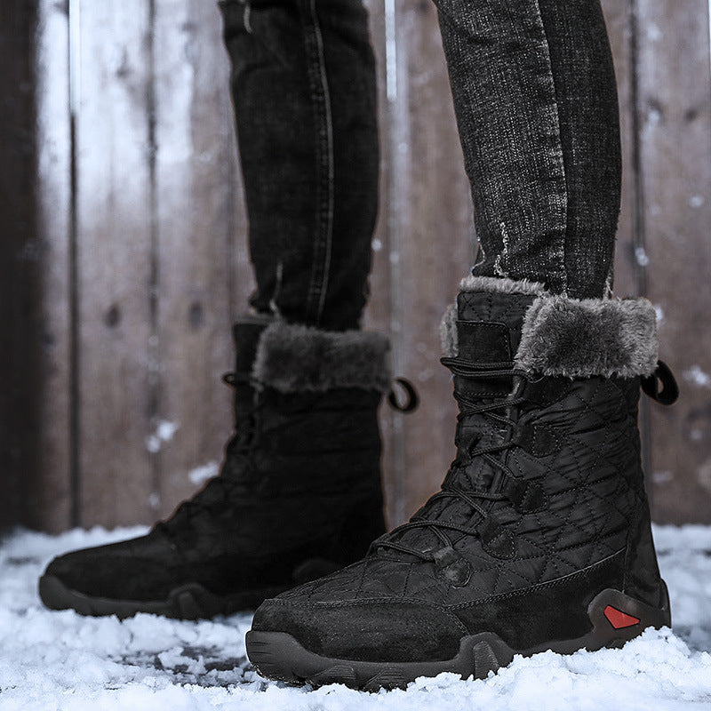 Bottes de Neige Imperméables pour Hommes avec Doublure en Fausse Fourrure et Semelle Antidérapante – Confort et Durabilité