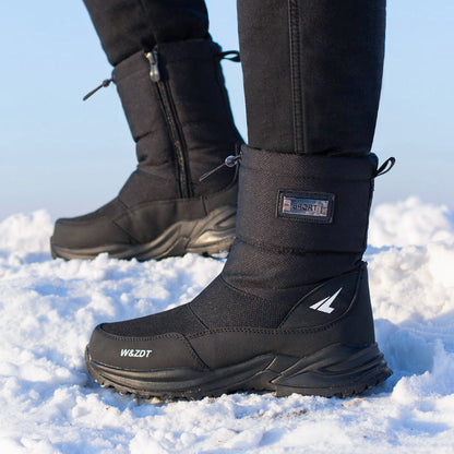 Waterproof Snow Boots for Men with Plush Lining and Zipper – Comfort and Traction on Snow