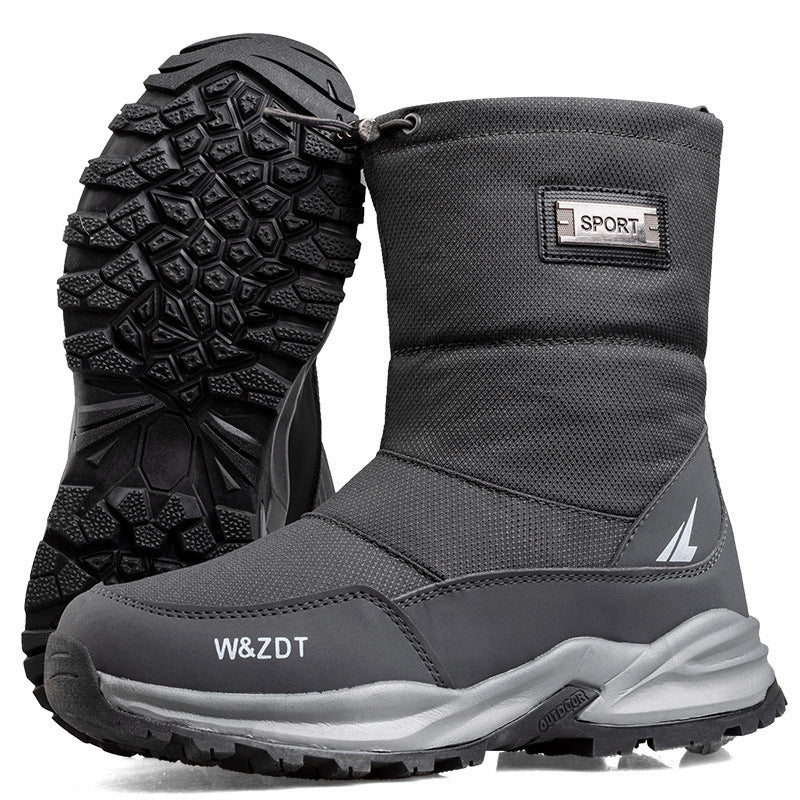 Waterproof Snow Boots for Men with Plush Lining and Zipper – Comfort and Traction on Snow