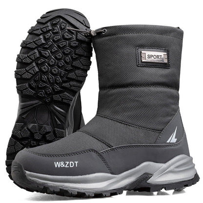 Waterproof Snow Boots for Men with Plush Lining and Zipper – Comfort and Traction on Snow