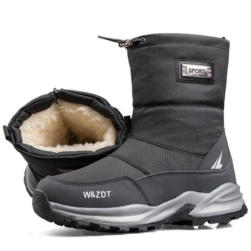 Waterproof Snow Boots for Men with Plush Lining and Zipper – Comfort and Traction on Snow