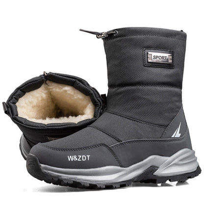 Waterproof Snow Boots for Men with Plush Lining and Zipper – Comfort and Traction on Snow