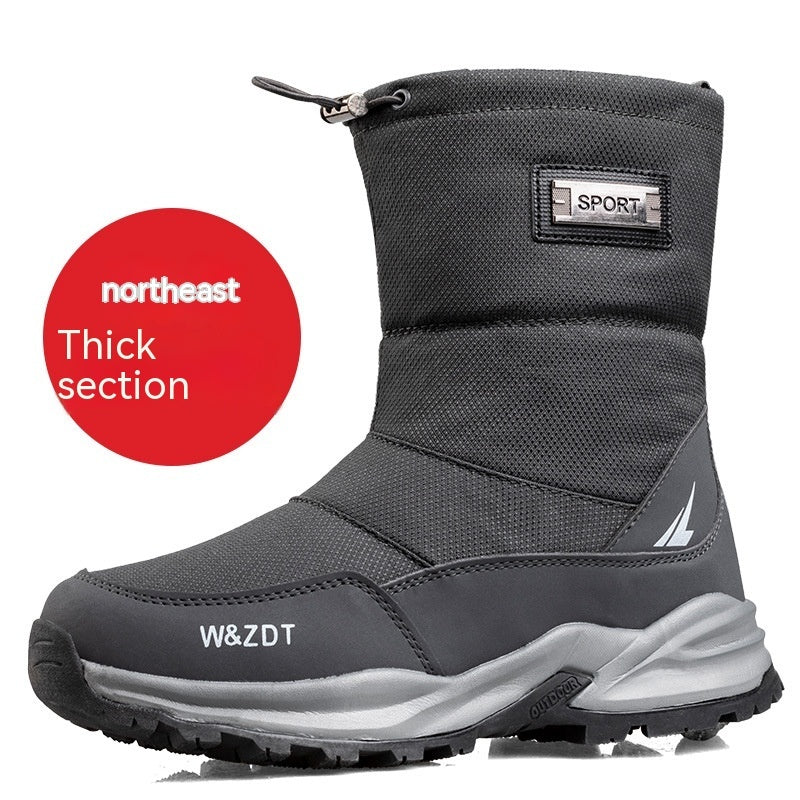 Waterproof Snow Boots for Men with Plush Lining and Zipper – Comfort and Traction on Snow