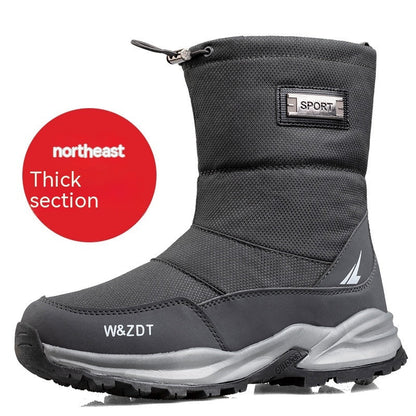 Waterproof Snow Boots for Men with Plush Lining and Zipper – Comfort and Traction on Snow