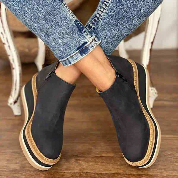 Elegant Women's Leather Boots with Medium Heel for Comfort and Style