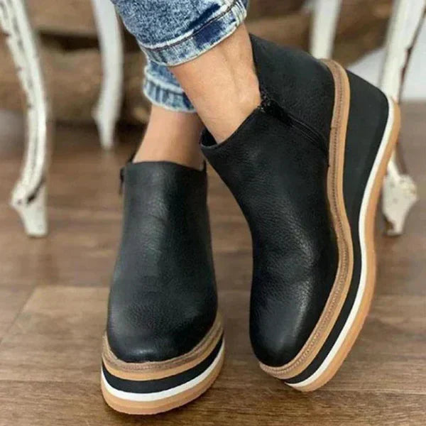 Elegant Women's Leather Boots with Medium Heel for Comfort and Style