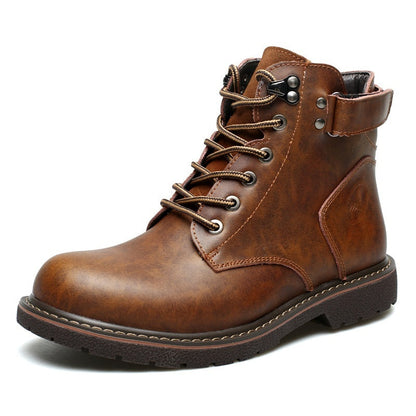 Mid-high PU boots for men with fleece lining – Ideal for winter