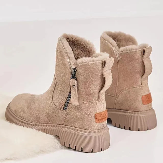 Bottines Femme en Faux Suède avec Doublure en Fausse Fourrure – Confort et Style Hiver 1