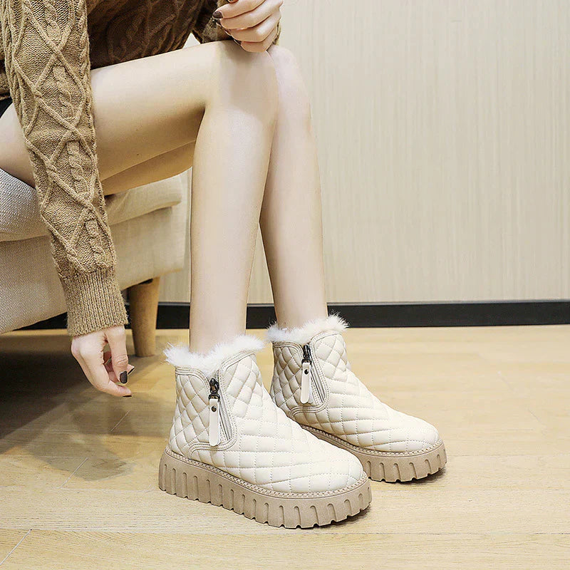 Bottines Femme en Simili Cuir avec Doublure en Fausse Fourrure – Confort et Style Hivernal 7
