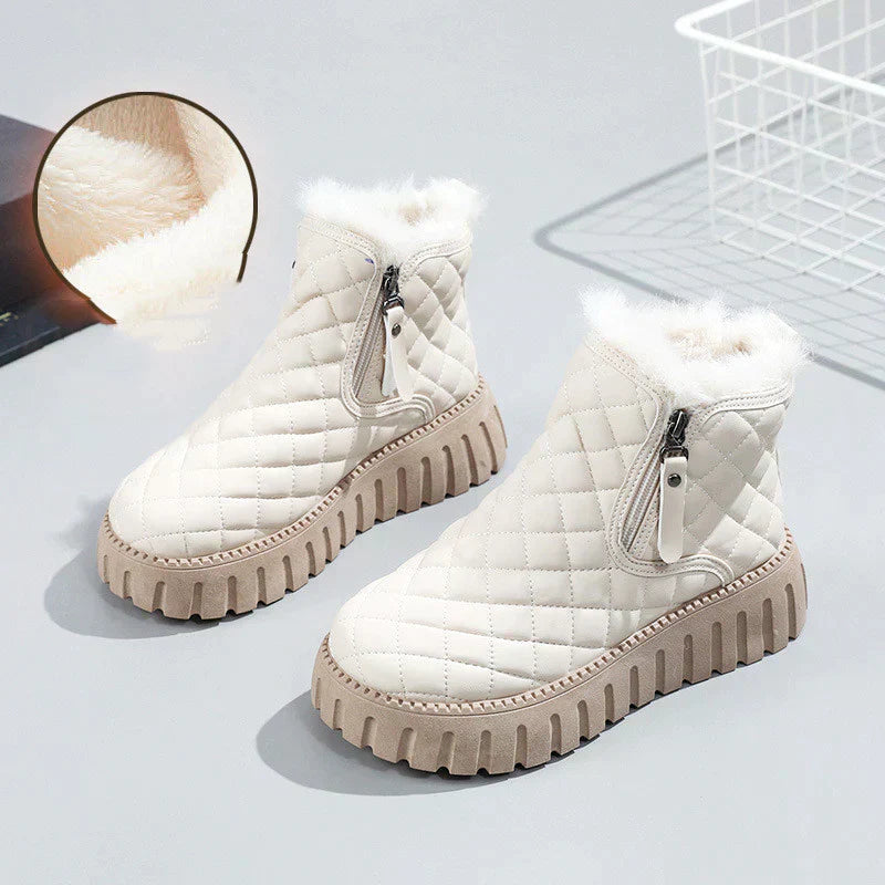 Bottines Femme en Simili Cuir avec Doublure en Fausse Fourrure – Confort et Style Hivernal 9