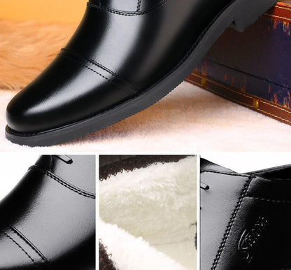 Comfortable Winter Ankle Boots for Men in PU with Fleece Lining