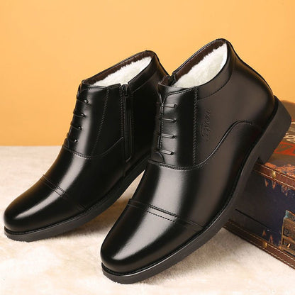 Comfortable Winter Ankle Boots for Men in PU with Fleece Lining