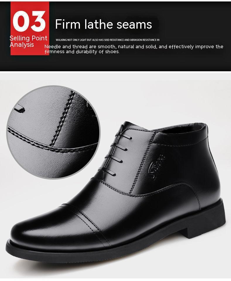 Bottines d'Hiver Confortables pour Hommes en PU avec Doublure en Polaire