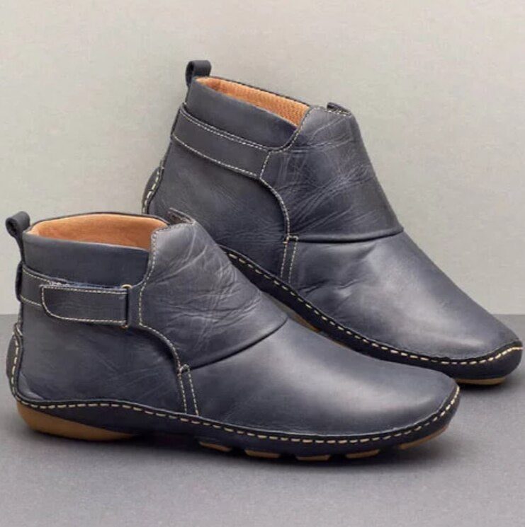 Elegant black ankle boots for women with non-slip sole and comfortable fit
