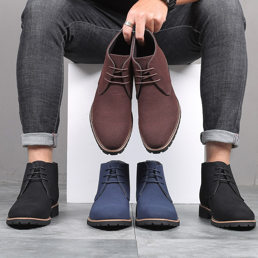 Bottines en Daim pour Hommes à Enfiler – Cuir Suédé, Confort Optimal et Style Moderne pour le Printemps