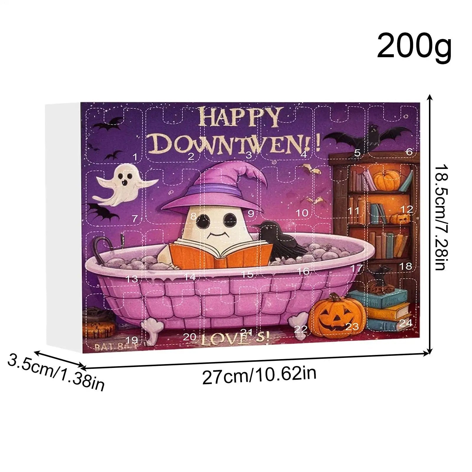 Boucles d'Oreilles Fantômes en Acrylique 2D – Calendrier de l'Avent Halloween 2025 avec 24 Surprises pour Femmes