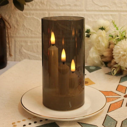3 in 1 Conical LED Candles with 15 cm Lampshade – Flickering Flame Illusion