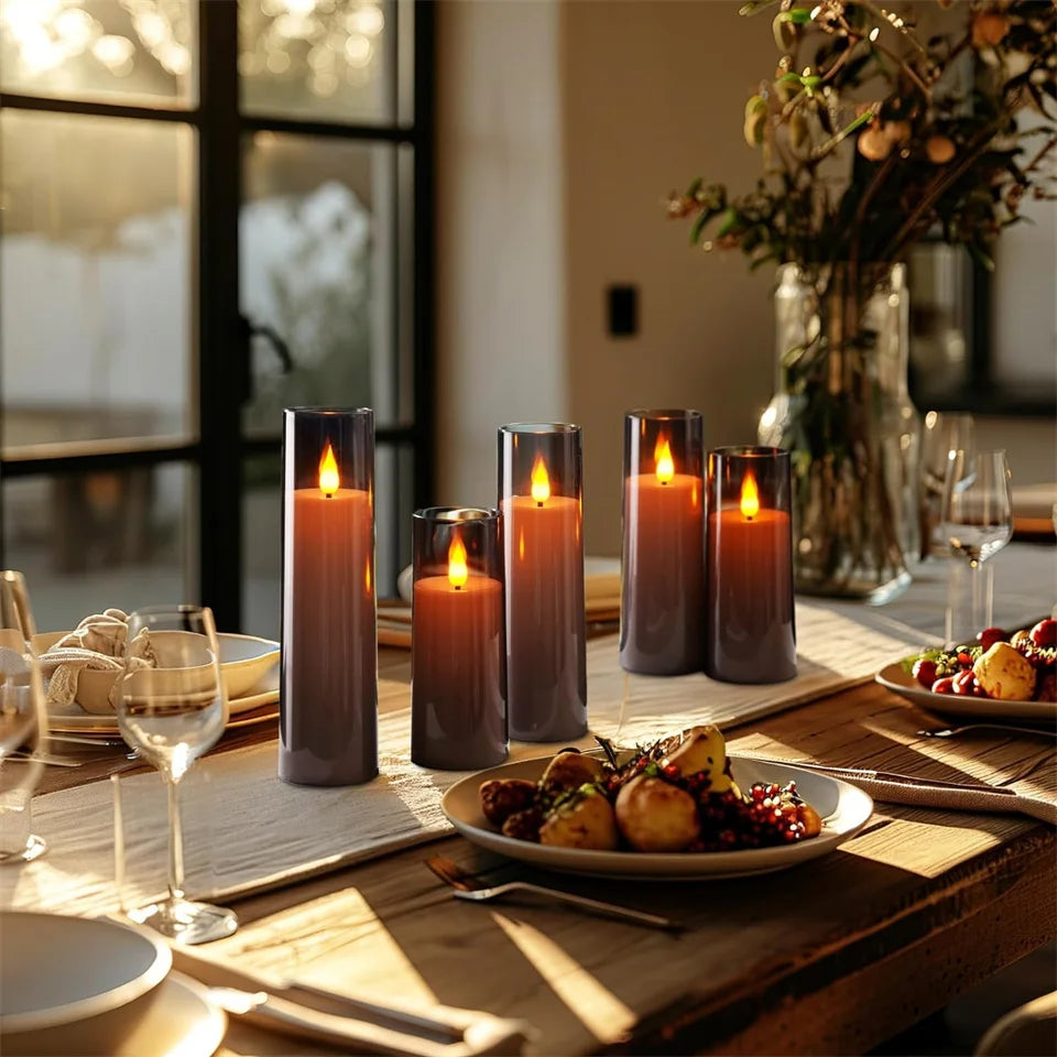 Bougies LED Sans Flamme avec Télécommande - Ensemble de 3 Bougies Flickering pour Décoration de Mariage et Maison