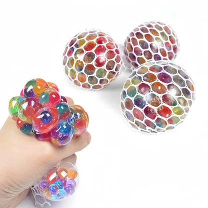 Anti-Stress Ball in TPR with Rainbow Beads – 6 cm, Decompression Tool for Teenagers and Adults