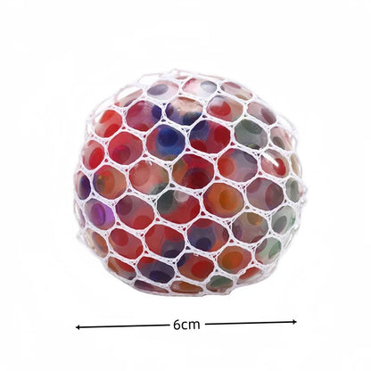 Anti-Stress Ball in TPR with Rainbow Beads – 6 cm, Decompression Tool for Teenagers and Adults