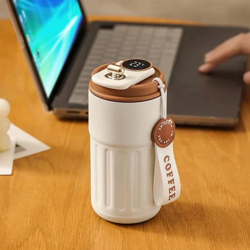 Bouteille Thermos 450ml avec Affichage Intelligent en Acier Inoxydable 316 – Mug Thermique Portable pour Bureau