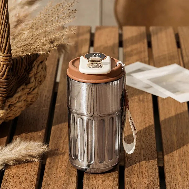 Bouteille Thermos 450ml avec Affichage Intelligent en Acier Inoxydable 316 – Mug Thermique Portable pour Bureau
