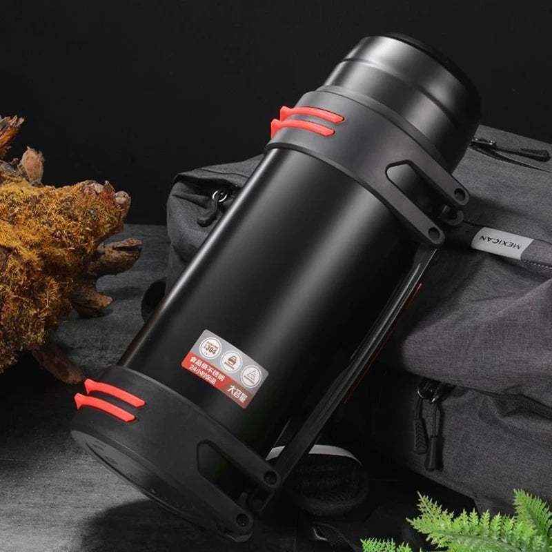 Bouteille Thermos Isolée en Acier Inoxydable 1200ml avec Sangle Ajustable