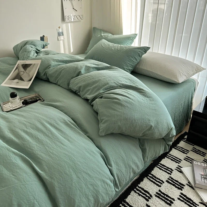 Breezy Bedding Set | Solid Cotton, Includes Duvet Cover and Sheets, Multiple Sizes