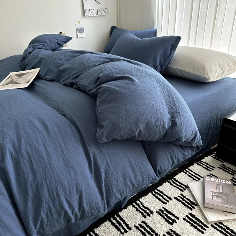 Breezy Bedding Set | Solid Cotton, Includes Duvet Cover and Sheets, Multiple Sizes