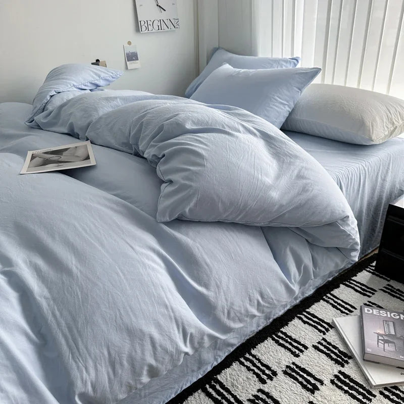 Breezy Bedding Set | Solid Cotton, Includes Duvet Cover and Sheets, Multiple Sizes