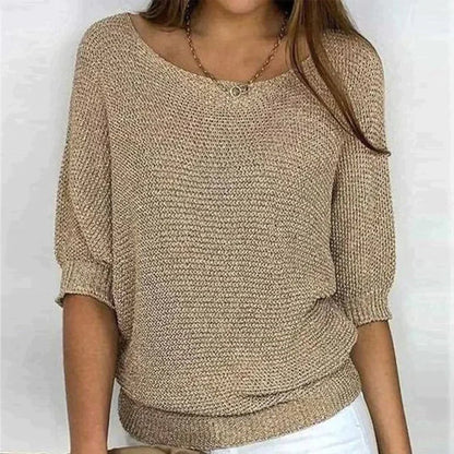 Breezy Knit Pullover | Textured, Wide Neck