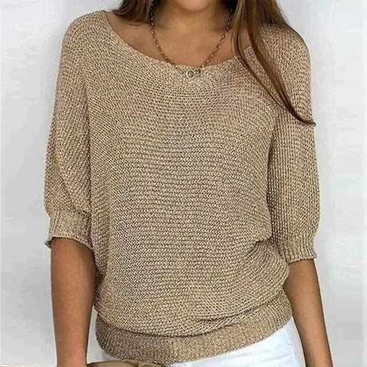 Breezy Knit Pullover | Textured, Wide Neck