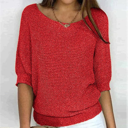 Breezy Knit Pullover | Textured, Wide Neck